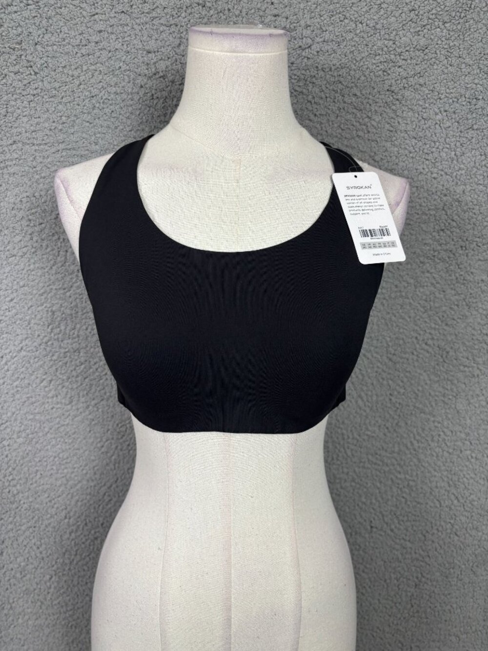 SYROKAN  Women's Power on Sports High Support Padded Bra Black - Size 34C NWTs.